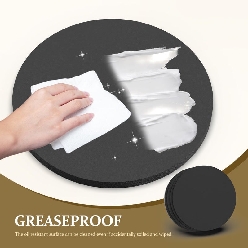POPUPARTY 4 Pack 8 Inch Greaseproof Cake Drums, Round Solid Cakes Boards Drum, Pressureproof Decorating Supplies with Prop Up Tool for Wedding, Birthday, Party (Black) - Image 4